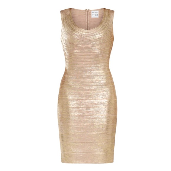 Herve Leger Gold Dress - Picture 5 of 13